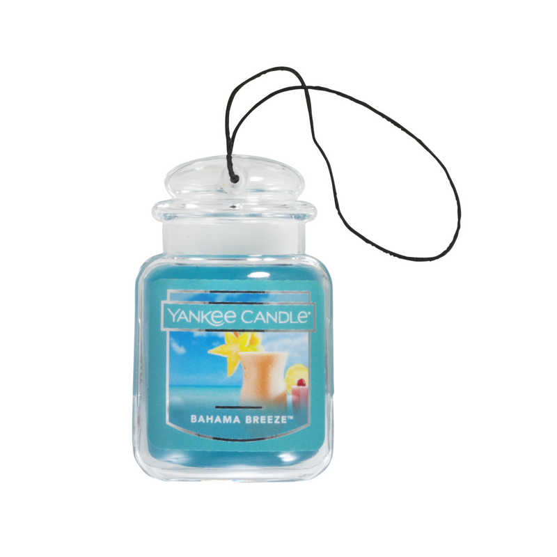 Yankee Candle Car Air Fresheners, Hanging Car Jar Ultimate, Neutralizes Odors Up To 30 Days, Bahama Breeze, 0.96 OZ (Pack of 6)