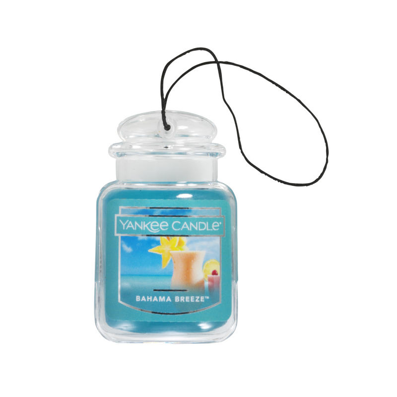 Yankee Candle Car Air Fresheners, Hanging Car Jar Ultimate, Neutralizes Odors Up To 30 Days, Bahama Breeze, 0.96 OZ (Pack of 4)