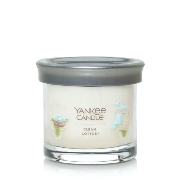 Yankee Candle Small Tumbler Scented Single Wick Jar Candle, Clean Cotton, Over 20 Hours of Burn Time, 4.3 Ounce (Pack of 2)