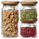 Ball Stack & Store Glass Mason Jars with Wood Lid, Everyday Essentials Variety Pack, (2) 4-Cup, (2) 9.9-Cup, (1) 15.6-Cup (5 Jars Total)