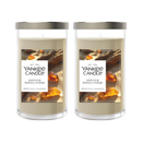 Yankee Candle Medium Pillar Scented Candle, Amber & Sandalwood, 14.25 oz, 2-Pack
