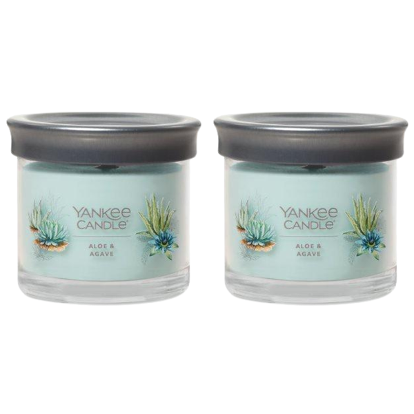 Yankee Candle Small Tumbler Scented Single Wick Jar Candle, Aloe & Agave, Over 20 Hours of Burn Time, 4.3 Ounce (Pack of 2)