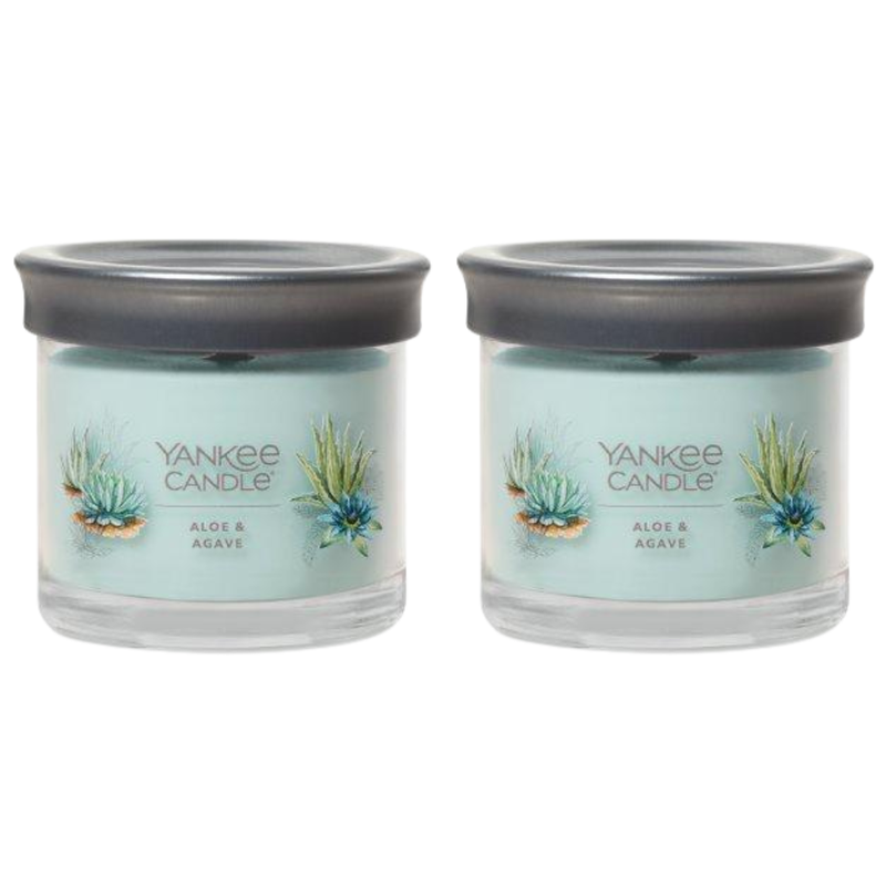 Yankee Candle Small Tumbler Scented Single Wick Jar Candle, Aloe & Agave, Over 20 Hours of Burn Time, 4.3 Ounce (Pack of 2)