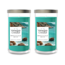 Yankee Candle Medium Pillar Scented Candle, Mediterranean Breeze, 14.25 oz (Pack of 2)