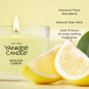 Yankee Candle Signature Votive Mini Candle Jar, Sicilian Lemon, Natural Soy Wax Blend Candle with Natural Fiber Wick, 1.3 OZ Glass Jar (Pack of 12)