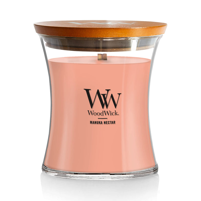 WoodWick Medium Hourglass Scented Candle, Crackles as it Burns, Manuka Nectar, 9.7oz