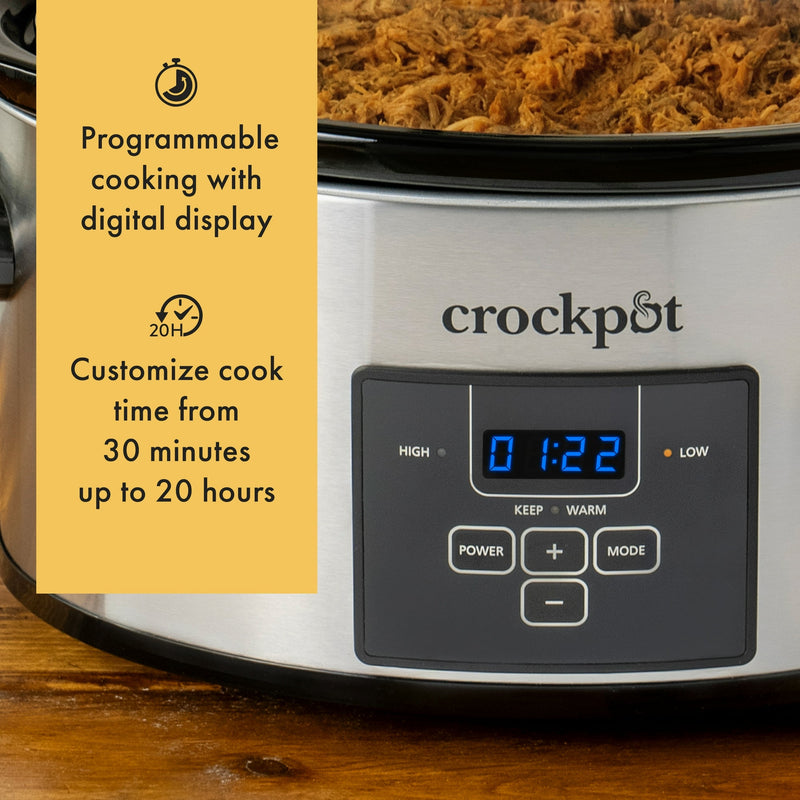 Crock-Pot Programmable Choose-a-Crock Slow Cooker, Stainless Steel, 1 CT