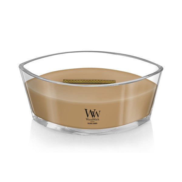 WoodWick Scented Ellipse Candle, Crackles as it Burns, Gilded Sands, 16oz