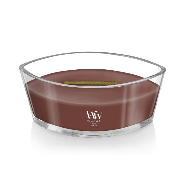 WoodWick Scented Ellipse Candle, Crackles as it Burns, Redwood Ellipse, 16oz
