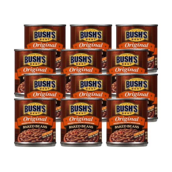 BUSH'S BEST Original Baked Beans w/Bacon & Brown Sugar, 8.3 Ounce (3, 4, 6, & 12 packs available)