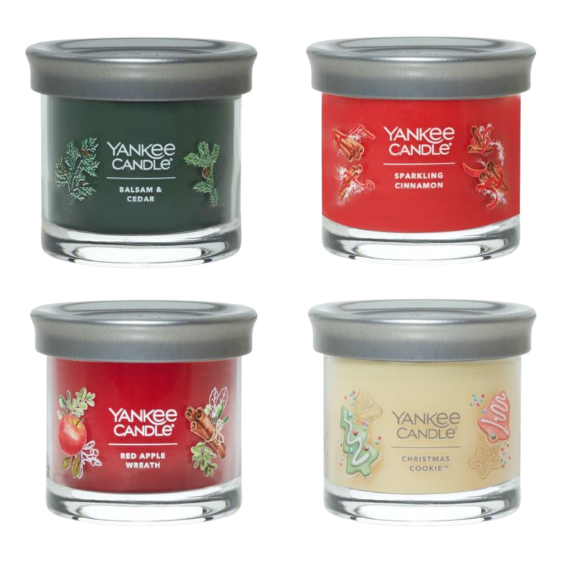 Yankee Candle Small Tumbler Jar Candles, Festive Spirit Variety Pack, 4 Ounce, (Pack of 4)