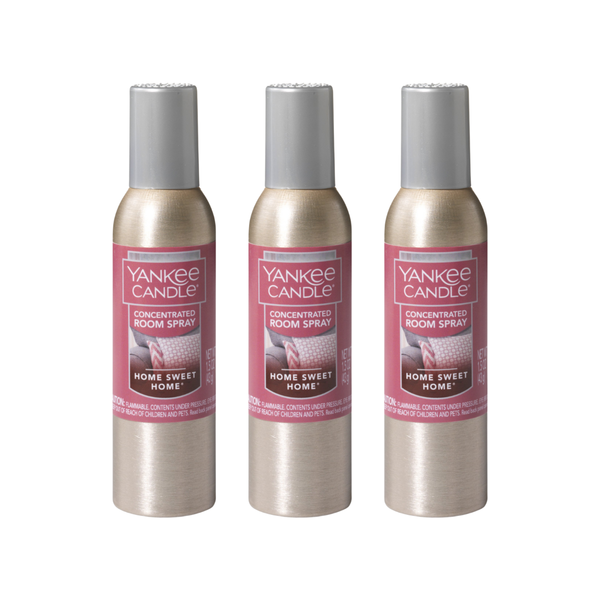 Yankee Candle Concentrated Air Freshener Room Spray, Odor Eliminator for Home, Bathroom, Home Sweet Home, 1.5 Oz (Pack of 3)