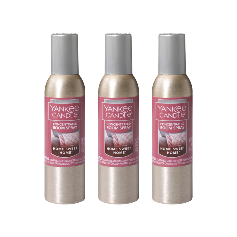 Yankee Candle Concentrated Air Freshener Room Spray, Odor Eliminator for Home, Bathroom, Home Sweet Home, 1.5 Oz (Pack of 3)