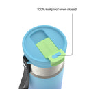 Contigo Kids DualSip Compact Leakproof Insulated Water Bottle with 2-Way Lid and Carry Strap, Glacial Blink, 16 Ounce (2 Pack)
