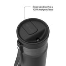 Contigo SnapSeal Stainless Steel Leakproof Water Bottle with Carry Strap, Licorice Gunmetal, 16 Ounce