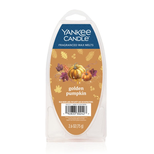 Yankee Candle Golden Pumpkin Fragranced Wax Melts, 6 Wax Spheres per Package, Pack of 4 (24 Cubes Total)