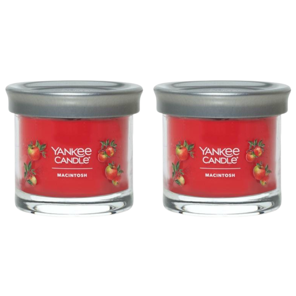 Yankee Candle Small Tumbler Scented Single Wick Jar Candle, Macintosh, Over 20 Hours of Burn Time, 4.3 Ounce (Pack of 2)