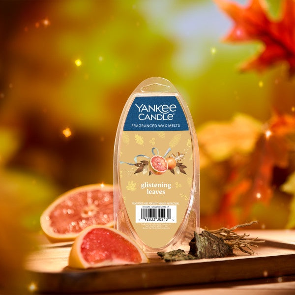 Yankee Candle Glistening Leaves Fragranced Wax Melts, 6 Wax Spheres per Package, Pack of 4 (24 Cubes Total)