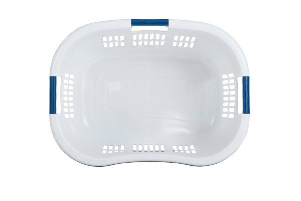 Rubbermaid Hip-Hugger Laundry Basket, White, 1.5 Bushel