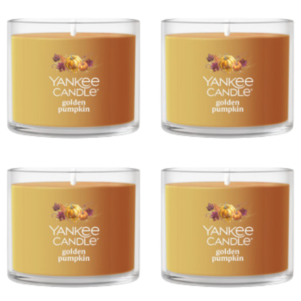 Yankee Candle Minis Votive Jar, Golden Pumpkin, 1.3 OZ (Pack of 4)