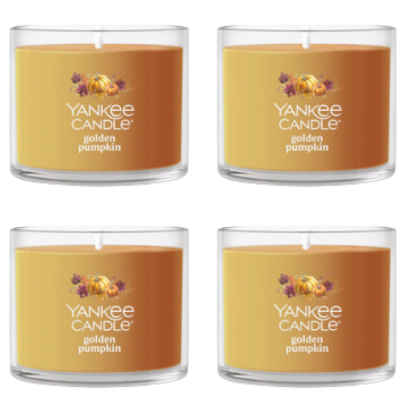 Yankee Candle Minis Votive Jar, Golden Pumpkin, 1.3 OZ (Pack of 4)