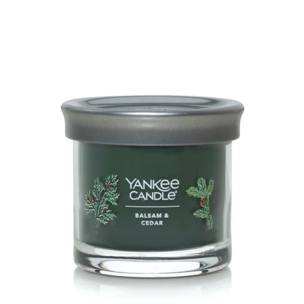 Yankee Candle Small Tumbler Scented Single Wick Jar Candle, Balsam Cedar, Over 20 Hours of Burn Time, 4.3 Ounce (Pack of 4)