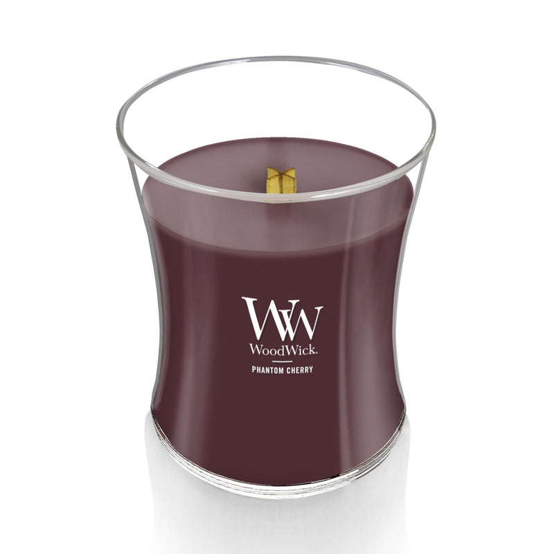 WoodWick Medium Hourglass Scented Candle, Crackles as it Burns, Phantom Cherry, 9.7oz