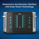 Oster 4-Slice Toaster Touch Screen Stainless Steel Digital Timer 6 Shade Settings Easy to Clean Removable Crumb Tray