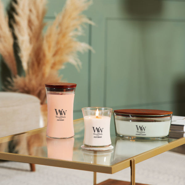 WoodWick Scented Ellipse Candle, Crackles as it Burns, Sagewood & Seagrass, 16oz