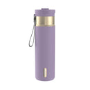 Contigo DualSip Leakproof Insulated Water Bottle with Carry Strap and 2-Way Lid, Purple Carrot Champagne, 24 Ounce