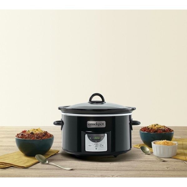 Crockpot 4-Quart Digital Countdown Slow Cooker, Black