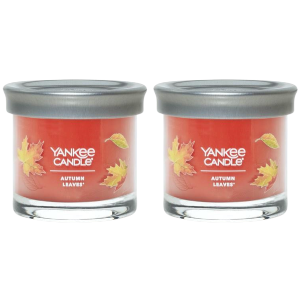 Yankee Candle Small Tumbler Scented Single Wick Jar Candle, Autumn Leaves, Over 20 Hours of Burn Time, 4.3 Ounce (Pack of 2)