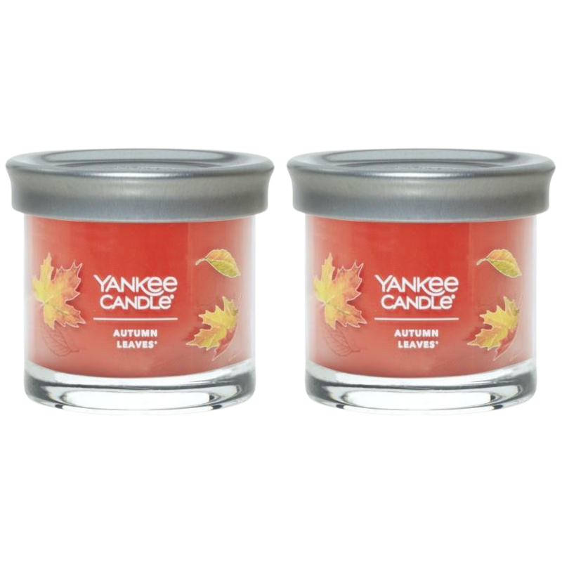 Yankee Candle Small Tumbler Scented Single Wick Jar Candle, Autumn Leaves, Over 20 Hours of Burn Time, 4.3 Ounce (Pack of 2)