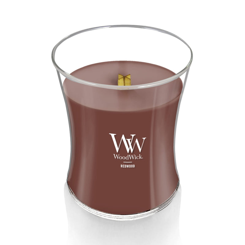WoodWick Medium Hourglass Scented Candle, Crackles as it Burns, Redwood, 9.7oz