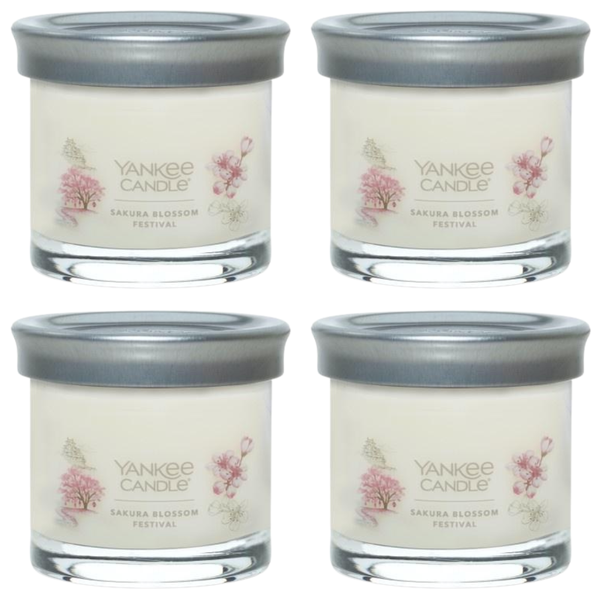 Yankee Candle Small Tumbler Scented Single Wick Jar Candle, Sakura Blossom Festival, Over 20 Hours of Burn Time, 4.3 Ounce (Pack of 4)