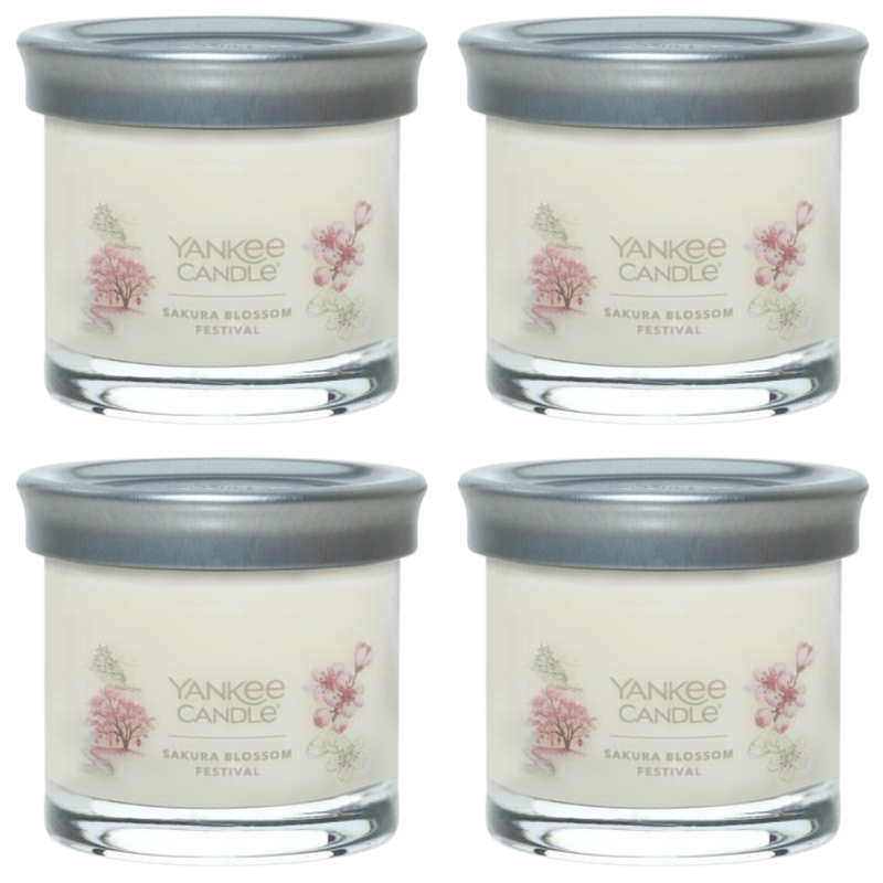 Yankee Candle Small Tumbler Scented Single Wick Jar Candle, Sakura Blossom Festival, Over 20 Hours of Burn Time, 4.3 Ounce (Pack of 4)