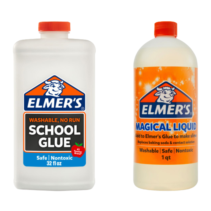 Elmer's Slime Kit Combo – 1 Quart White Washable School Glue & 1 Quart Magical Liquid Slime Activator, Ideal for DIY Slime Making