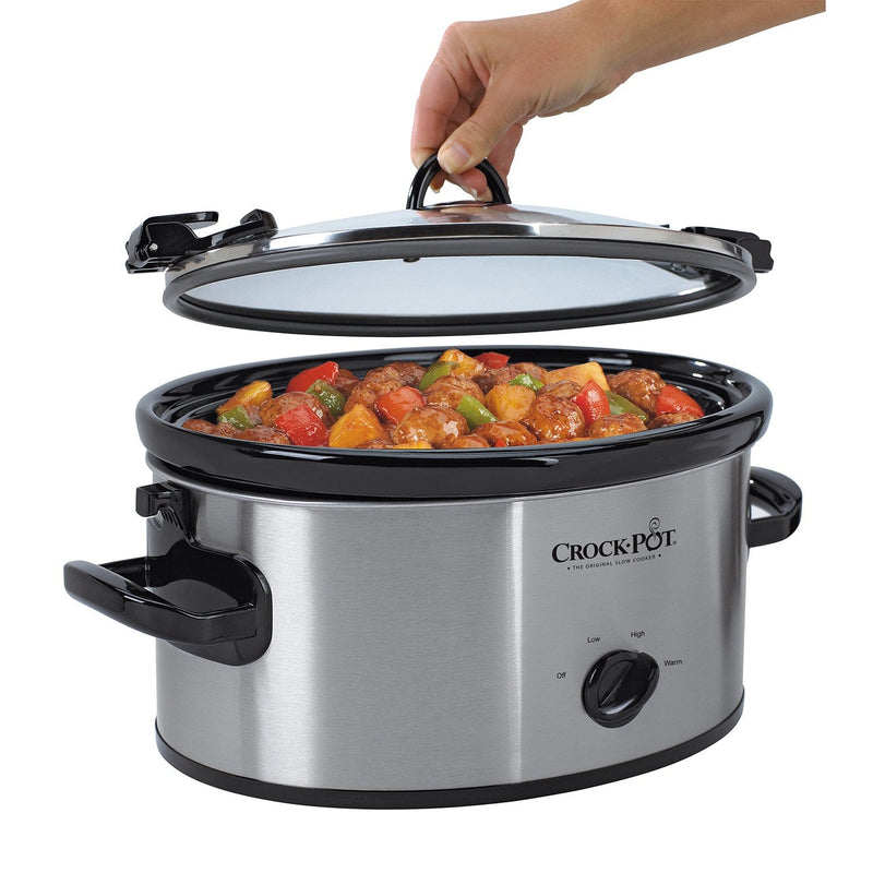 Crock-Pot 7-Quart MyTime Cook & Carry Programmable Slow Cooker, Stainless Steel, 1 CT