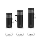 Contigo SnapSeal Stainless Steel Leakproof Water Bottle with Carry Strap, Licorice Gunmetal, 16 Ounce