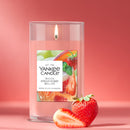Yankee Candle Medium Pillar Scented Candle, White Strawberry Bellini, 14.25 oz, 2-Pack