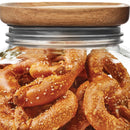 Ball Stack & Store Glass Mason Jars with Wood Lid, Everyday Essentials Variety Pack, (2) 4-Cup, (2) 9.9-Cup, (1) 15.6-Cup (5 Jars Total)