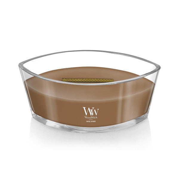 WoodWick Scented Ellipse Candle, Crackles as it Burns, Santal Myrrh, 16oz