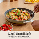 Calphalon Ceramic Nonstick 12-Piece Cookware Set, Silver Ash, 1 CT