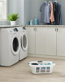 Rubbermaid Large Hip-Hugger Laundry Basket/Hamper 1.5-Bushel White Stackable Storage