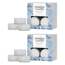 Yankee Candle Scented Tea Light Candles, Sparkling Snow, 0.44 OZ, 12-Count, Pack of 2 (24 Candles Total)
