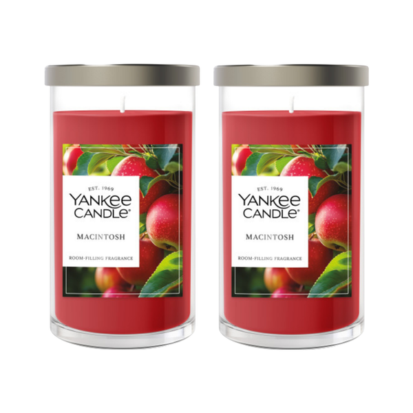 Yankee Candle Medium Pillar Scented Candle, Macintosh, 14.25 oz (2-Pack)