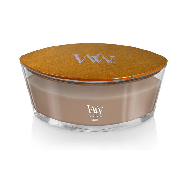 WoodWick Scented Ellipse Candle, Crackles as it Burns, Cashmere, 16oz