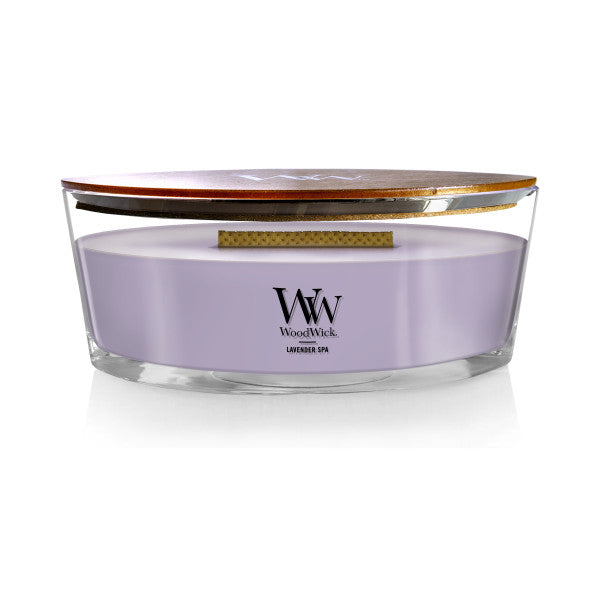 WoodWick Scented Ellipse Candle, Crackles as it Burns, Lavender Spa, 16oz