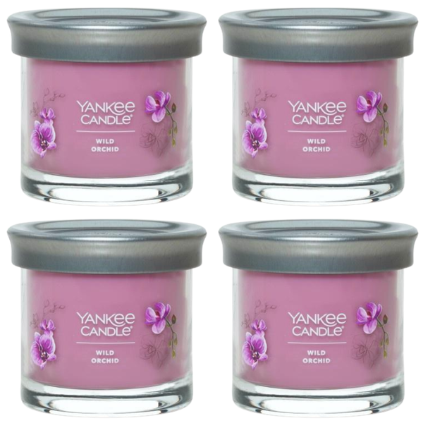 Yankee Candle Small Tumbler Scented Single Wick Jar Candle, Wild Orchid, Over 20 Hours of Burn Time, 4.3 Ounce (Pack of 4)