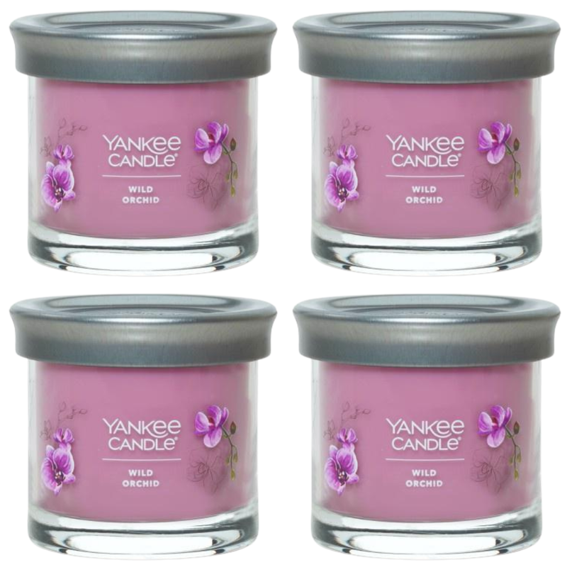 Yankee Candle Small Tumbler Scented Single Wick Jar Candle, Wild Orchid, Over 20 Hours of Burn Time, 4.3 Ounce (Pack of 4)